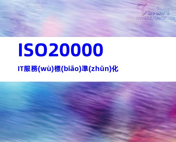 ISO20000IT服務(wù)標(biāo)準(zhǔn)化