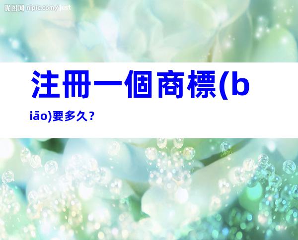 注冊一個商標(biāo)要多久？